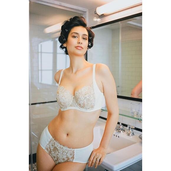 Skarlett Blue Women's 38B White Entice Lace Balconette Bra Underwire Q6-5 - Picture 1 of 7